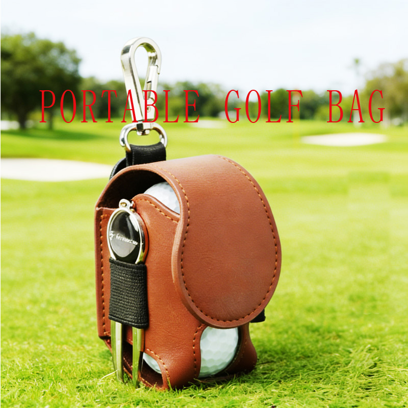 Golf Equipment Bag - Golf PU Ball Bag Two-Piece Set