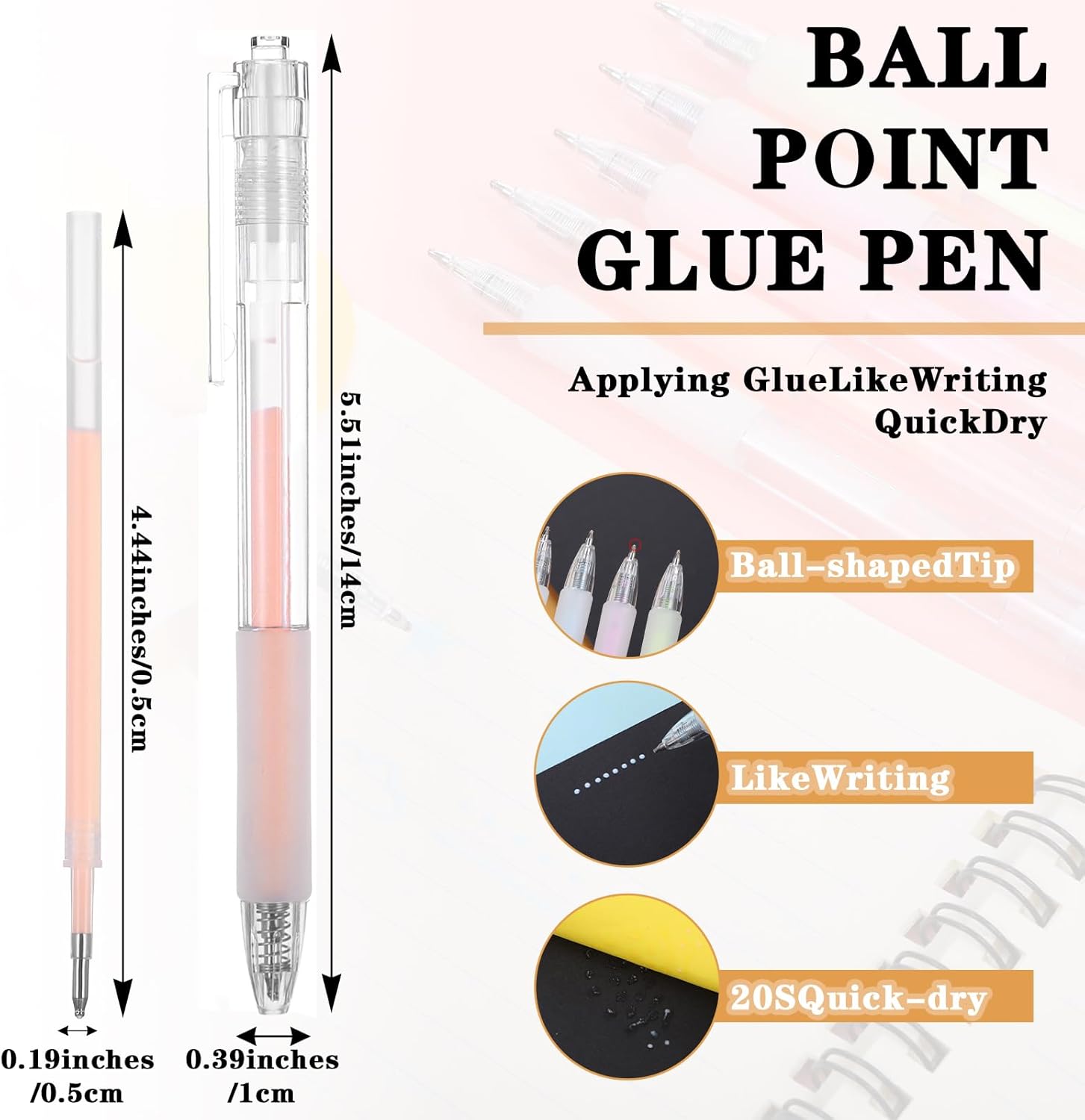 18 Pcs Quick Dry Glue Pen Ball - Alignment Stick Set recension och pris